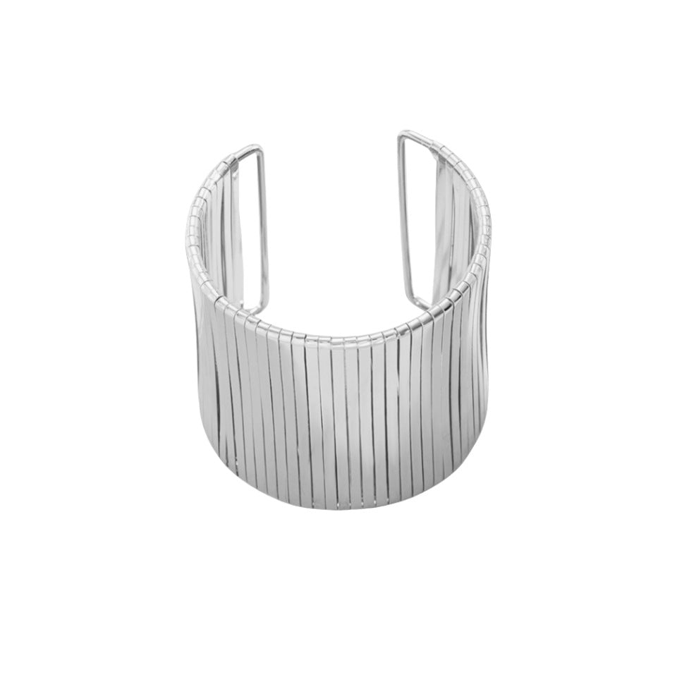 Trendy, exaggerated geometric wide-opening bracelet for women, minimalist and unique, exquisite and fashionable jewelry.