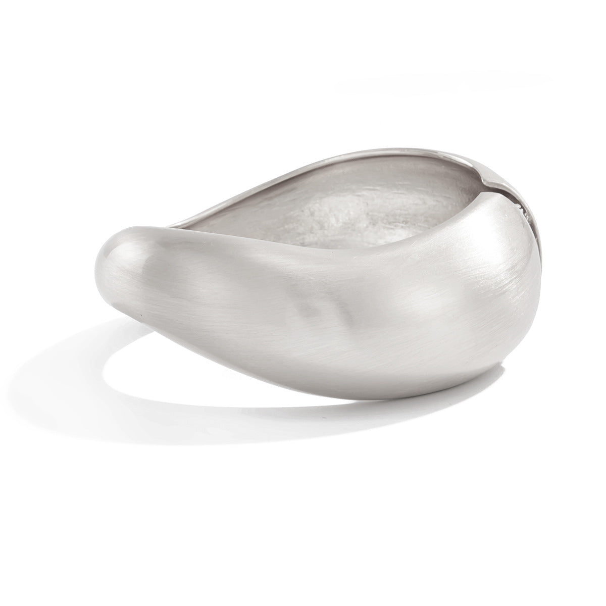 Punk-style exaggerated bracelet, wide irregular spring clasp, niche metal jewelry.