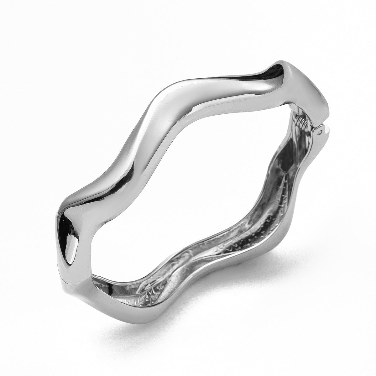 Irregular alloy bracelet, high-end glossy finish, new style, simple and elegant, understated luxury, niche.